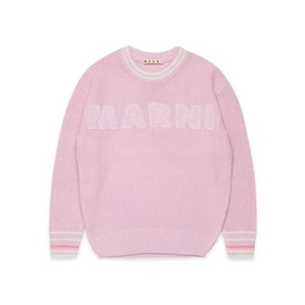 Marni KIDS' LOGO-EMBROIDERED SWEATER IN ROSA Girls Size 12